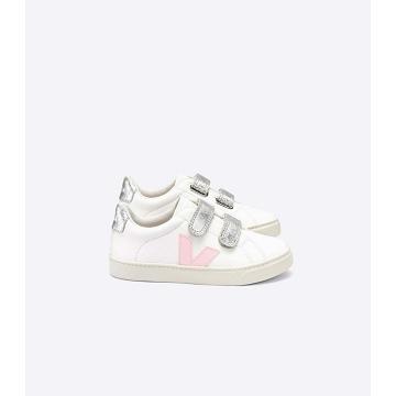 Obuwie Veja ESPLAR CHROMEFREE Dziecięce White/Pink | VEJA658-PL