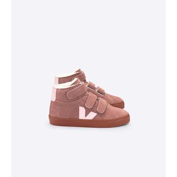 Obuwie Veja ESPLAR MID FURED SUEDE Dziecięce Różowe | VEJA686-PL