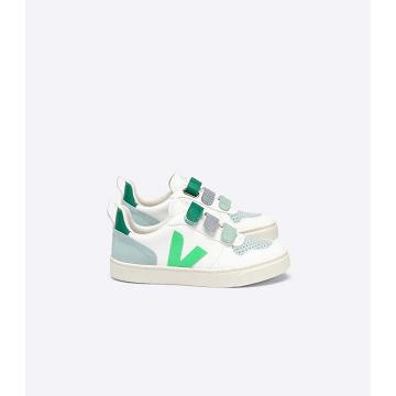 Obuwie Veja V-10 CHROMEFREE Dziecięce White/Green | VEJA668-PL