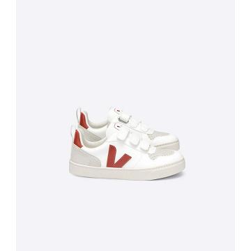 Obuwie Veja V-10 CWL Dziecięce White/Burgundy | VEJA712-PL