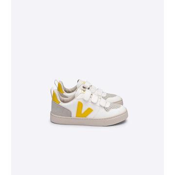 Obuwie Veja V-10 CWL Dziecięce White/Gold | VEJA714-PL