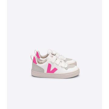 Obuwie Veja V-10 CWL Dziecięce White/Pink | VEJA713-PL