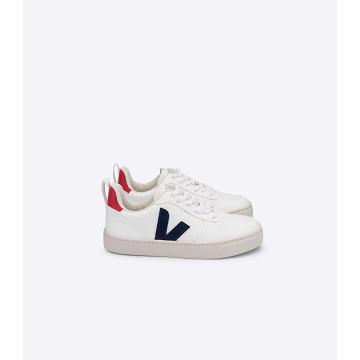 Obuwie Veja V-10 LACES CWL Dziecięce White/Navy | VEJA718-PL