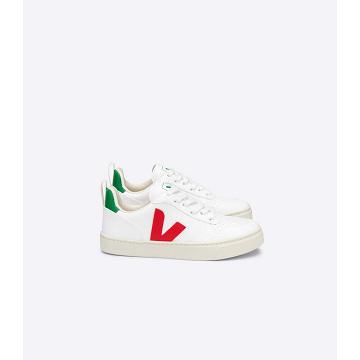 Obuwie Veja V-10 LACES CWL Dziecięce White/Red | VEJA719-PL