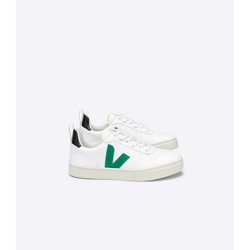 Obuwie Veja V-10 LACE CWL Dziecięce White/Green | VEJA715-PL