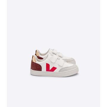 Obuwie Veja V-12 CHROMEFREE Dziecięce White/Orange | VEJA675-PL