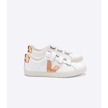 Sneakersy Veja 3-LOCK LEATHER Damskie White/Orange | VEJA531-PL