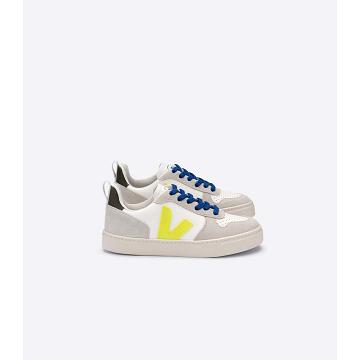 Sneakersy Veja V-10 BONTON Dziecięce White/Blue | VEJA766-PL