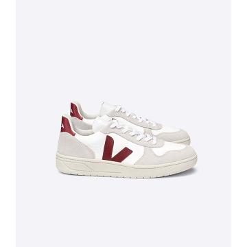 Sneakersy Veja V-10 B-MESH Damskie White/Red | VEJA571-PL