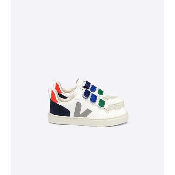 Sneakersy Veja V-10 CHROMEFREE Dziecięce White/Blue | VEJA774-PL