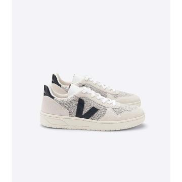 Sneakersy Veja V-10 FLANNEL Męskie White/Black | VEJA235-PL