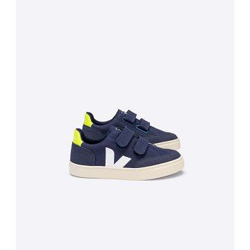 Sneakersy Veja V-12 CANVAS Dziecięce Niebieskie | VEJA796-PL