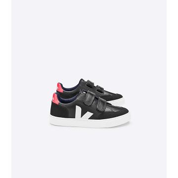 Sneakersy Veja V-12 LEATHER Dziecięce Black/White | VEJA797-PL