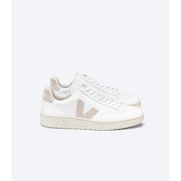 Sneakersy Veja V-12 LEATHER Męskie White/Pink | VEJA243-PL